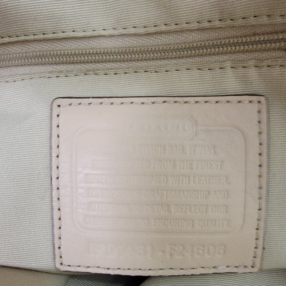 Coach Beige and Brown Signature Satchel Bag. - Picture 6 of 8